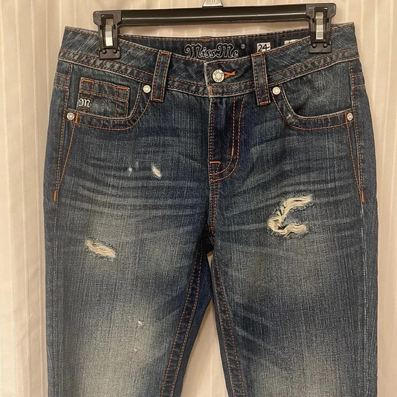 MissMe - Boyfriend Ankle - Distressed Jeans - Size 24 - Picture 2 of 10